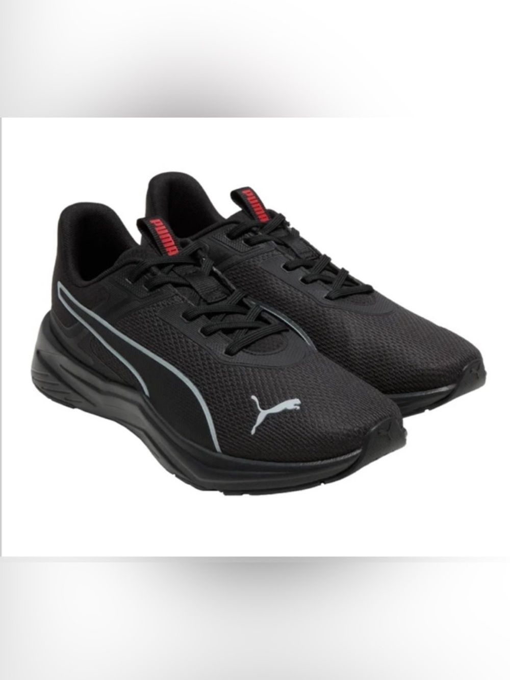 Puma Men’s Black Athletic Running Shoes with Gray Accents - Picture 2 of 4